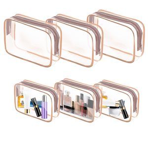 6 Pack Travel Toiletry Bag, Clear Makeup Bag, Tsa Approved Cosmetic Bag With😜